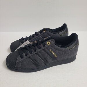 Adidas Originals Superstar Sneakers ID1718 Size 8.5 Carbon Core Black Gold